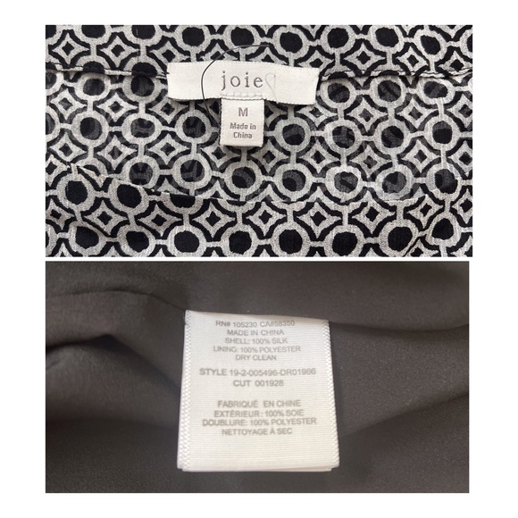 Joie Andora Geo Print 100% Silk Chiffon Dress Sz Medium floor model NWOT - Picture 7 of 7